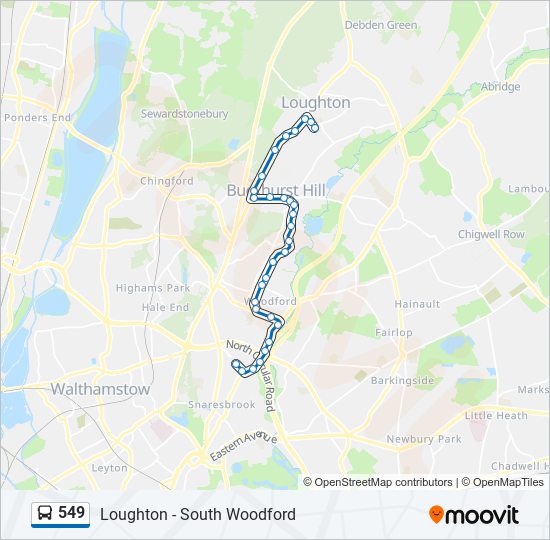 549 Bus Line Map