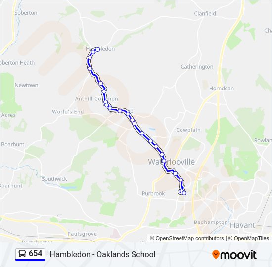 654 Bus Line Map
