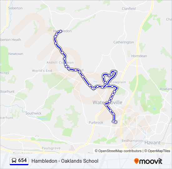 654 Bus Line Map