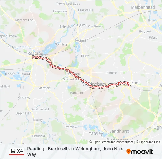 X4 Bus Line Map