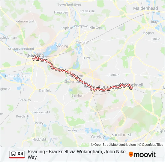 X4 Bus Line Map