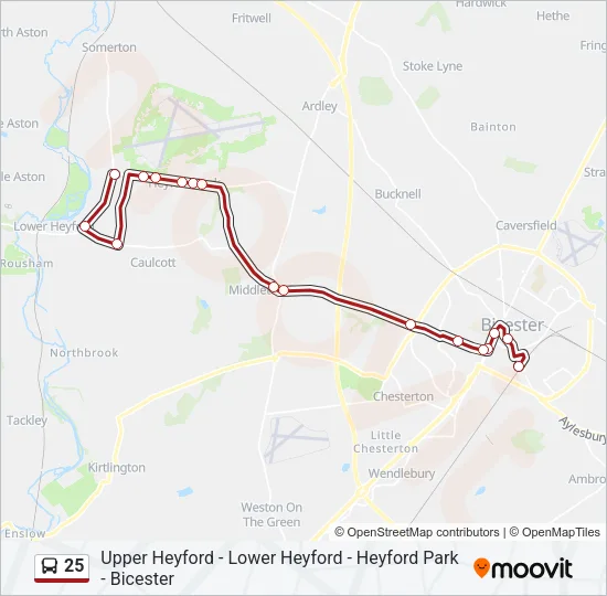 25 Bus Line Map