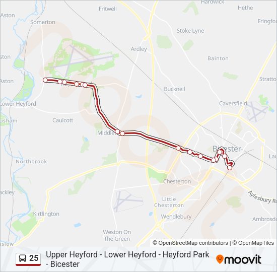 25 Bus Line Map