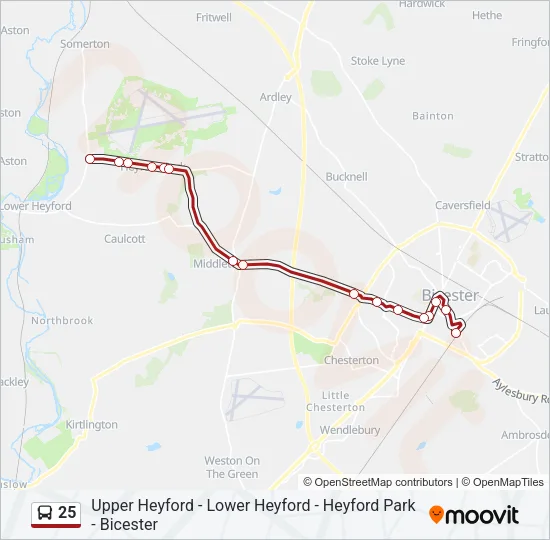 25 Bus Line Map