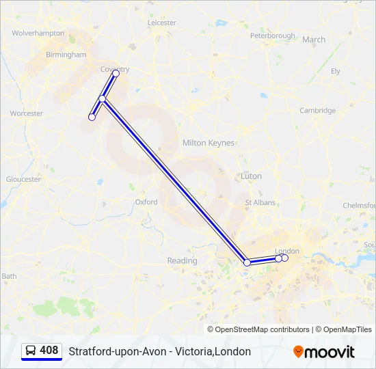408 Bus Line Map