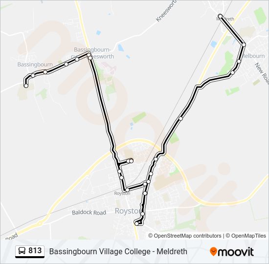 813 bus Line Map