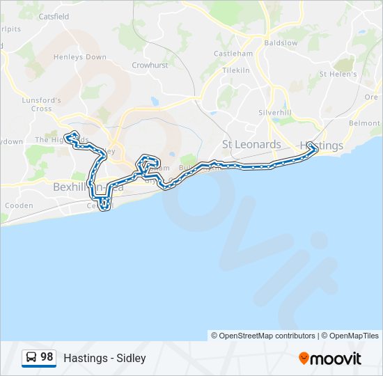 98 Bus Line Map