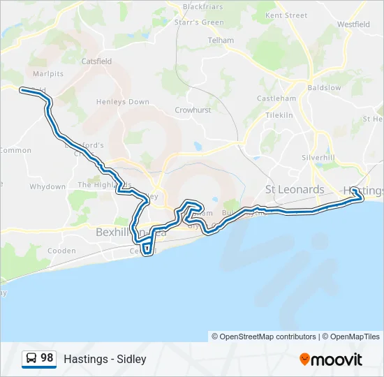 98 Bus Line Map