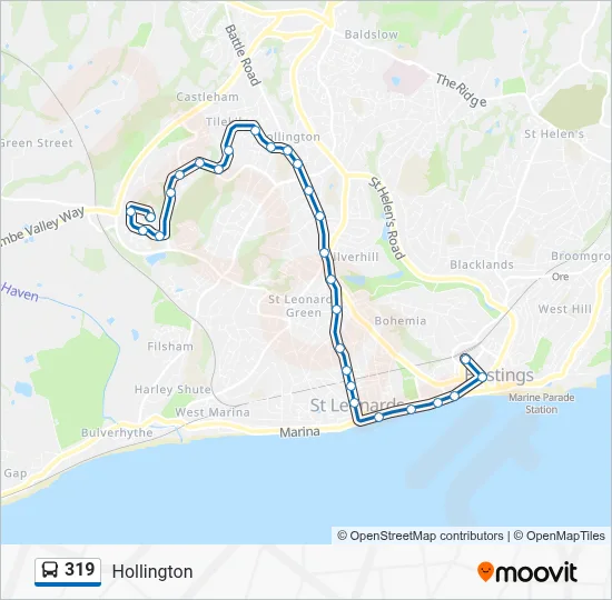 319 Route: Schedules, Stops & Maps - Hollington (Updated)