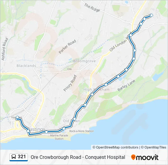 321 Route: Schedules, Stops & Maps - Hastings Town Centre (Updated)