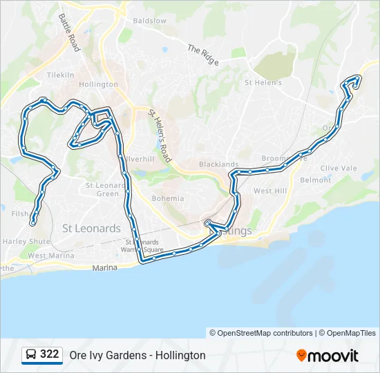 322 Bus Line Map