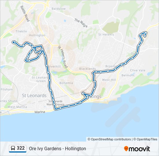 322 Bus Line Map
