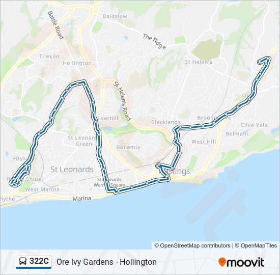 322C Bus Line Map