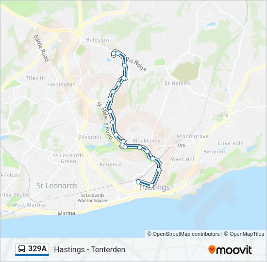 329A Bus Line Map