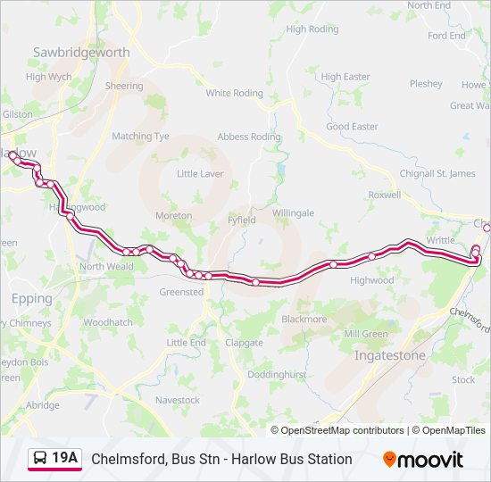 19A Bus Line Map