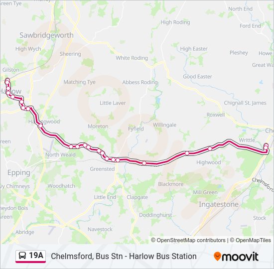 19A Bus Line Map
