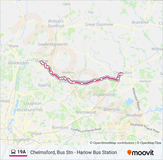19A Bus Line Map