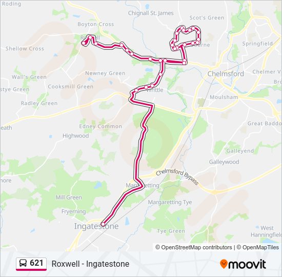 621 bus Line Map