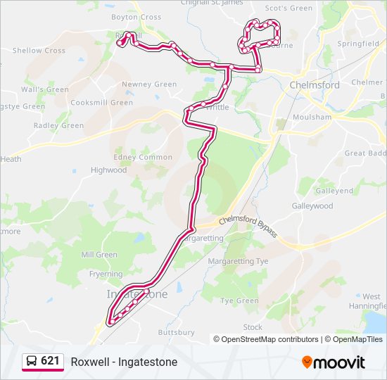 621 Bus Line Map