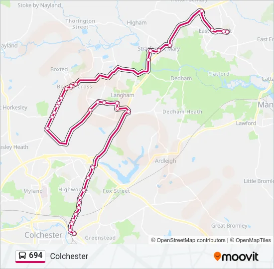 694 Bus Line Map