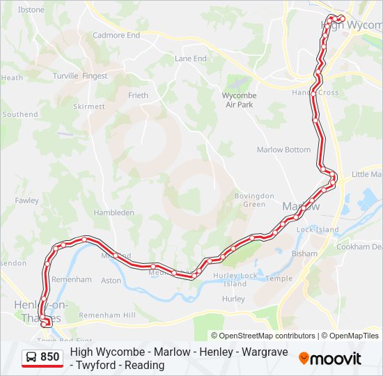 850 Bus Line Map