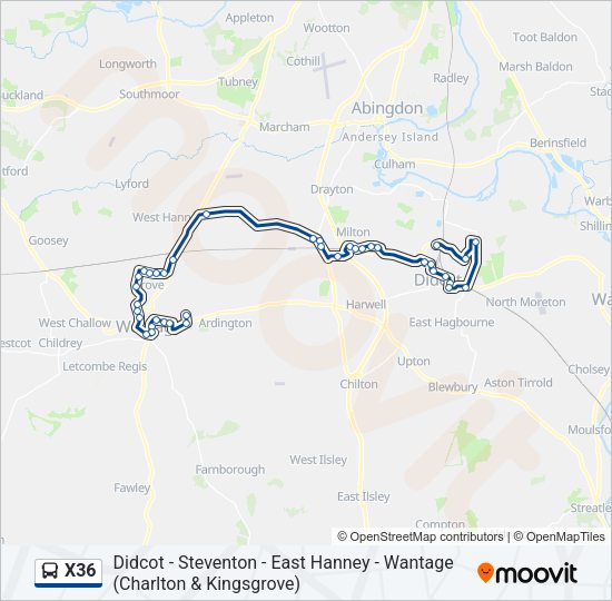 X36 Bus Line Map