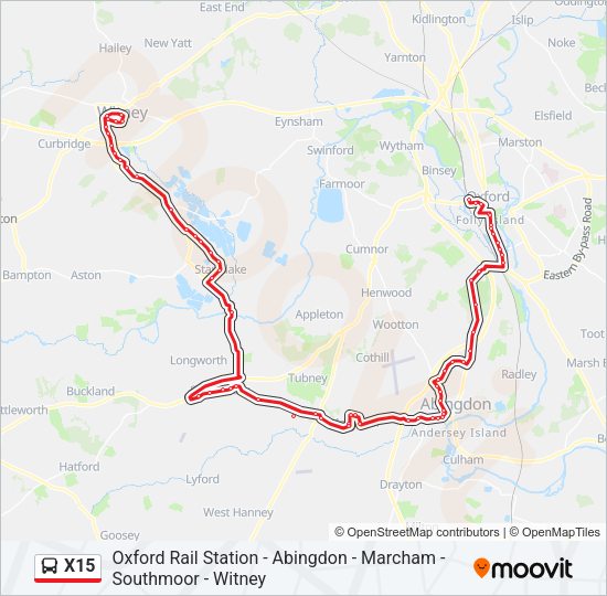 X15 Bus Line Map