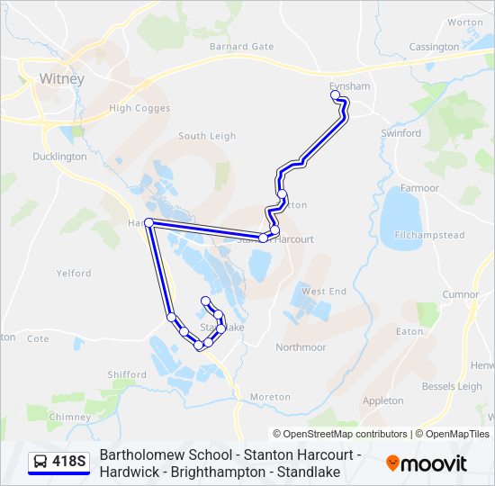 418S Bus Line Map
