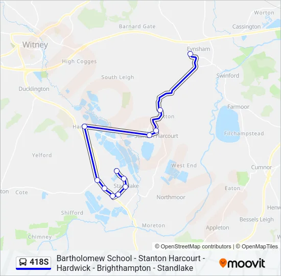 418S Bus Line Map