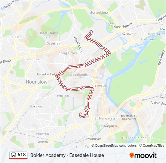618 Bus Line Map