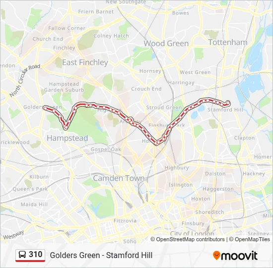 310 Bus 310 Route: Timetables, Stops & Maps - Golders Green (Updated)