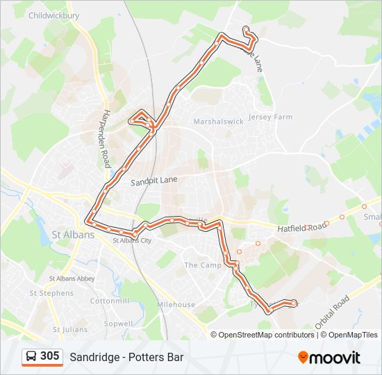305 Bus Line Map