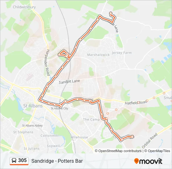 305 Bus Line Map