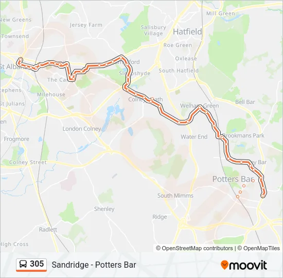 305 Bus Line Map