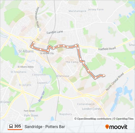 305 Bus Line Map