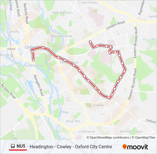 NU5 Bus Line Map