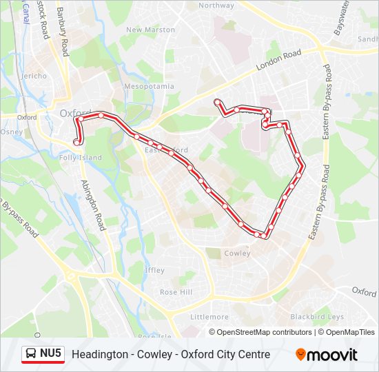 NU5 Bus Line Map