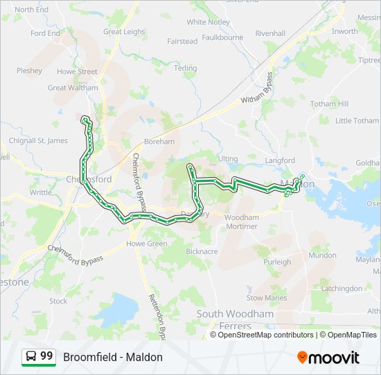 99 bus Line Map