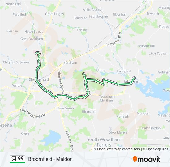 99 Bus Line Map