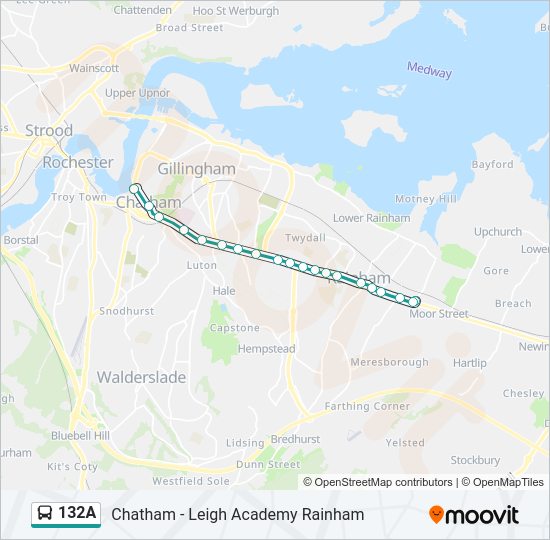 132A Bus Line Map