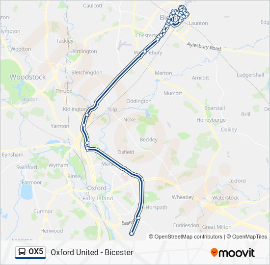 ox5 Route Schedules, Stops & Maps Littlemore (Updated)
