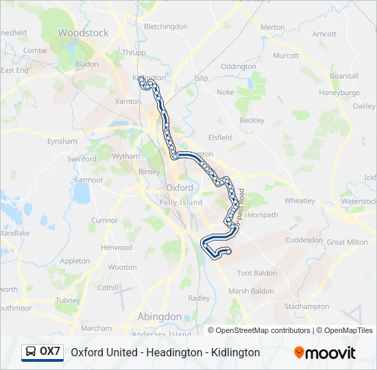 OX7 Bus Line Map