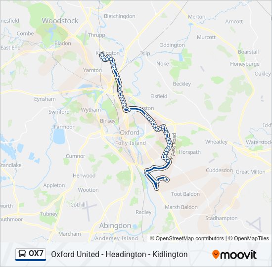 OX7 Bus Line Map