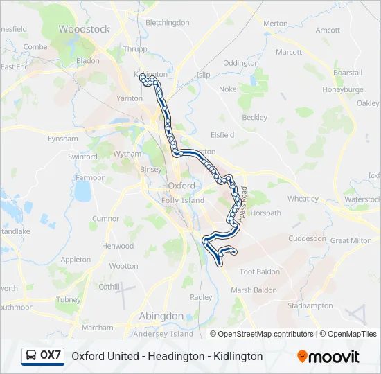 OX7 Bus Line Map