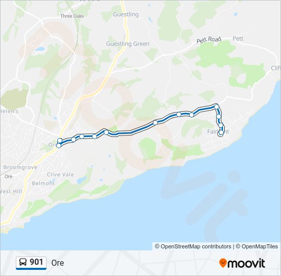 901 Bus Line Map