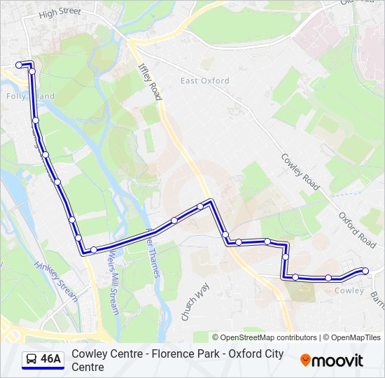 46A Bus Line Map