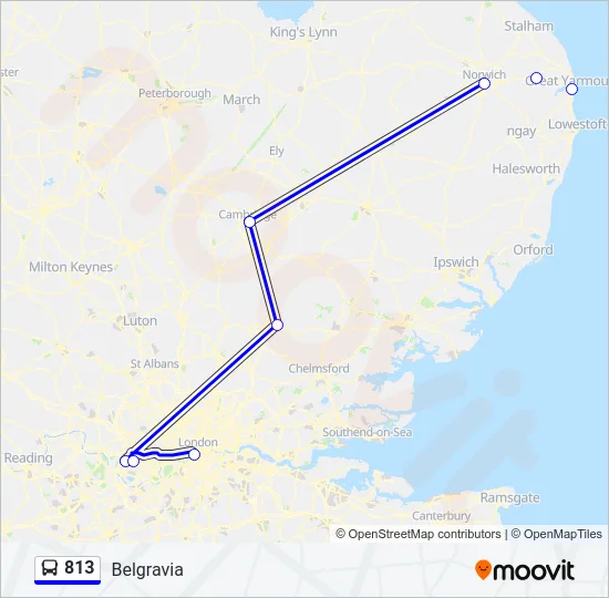 813 Bus Line Map