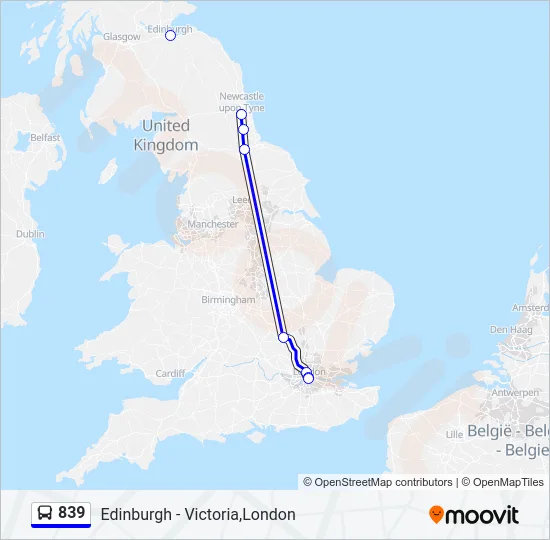 839 Bus Line Map