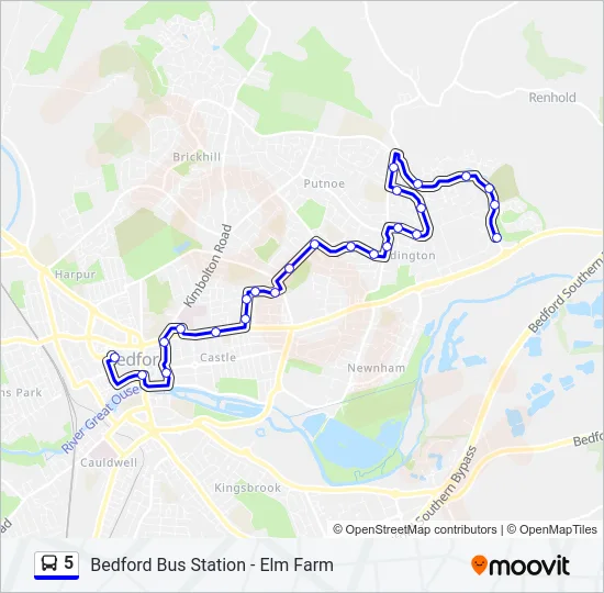 5 Bus Line Map