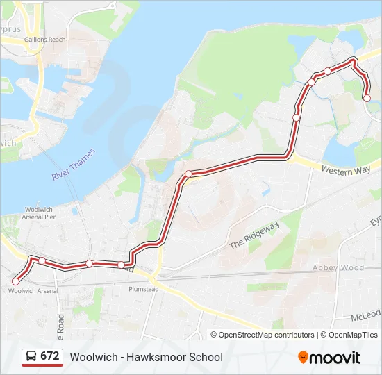 672 Bus Line Map